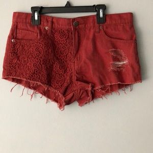 Forever 21 Maroon Crochet Shorts - nwot